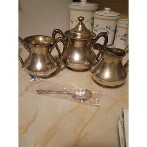 Antique Pairpoint Mfg. Co. Quadruple Silverplate 4 Piece Tea Set 345 USA Made